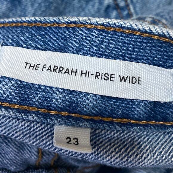 Aritzia Denim Forum The Farrah High Rise Wide Leg Baggy Blue Denim Jeans Size 23 - Picture 5 of 6